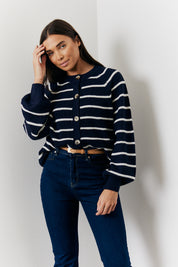 Stripe Button up Cardigan