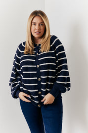 Stripe Button up Cardigan