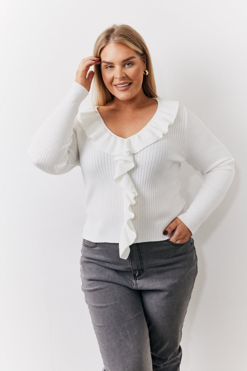 Frill Detail Knit Top	