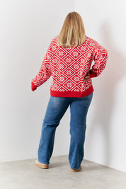 Half Zip Snowflake Fair Isle Knit Jumper