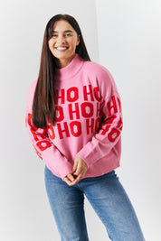 Crew Neck Ho Ho Ho Knit Jumper