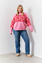 Crew Neck Ho Ho Ho Knit Jumper