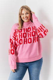 Crew Neck Ho Ho Ho Knit Jumper