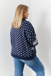 Half Zip Reindeer Fair Isle Knit Jumper