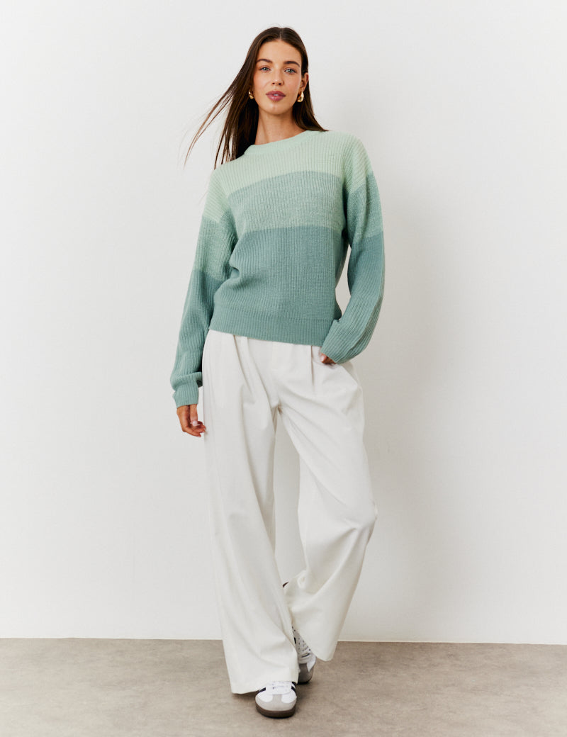 Tonal Crew Neck Knit Jumper