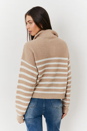 Stripe Quarter Zip Knit Jumper