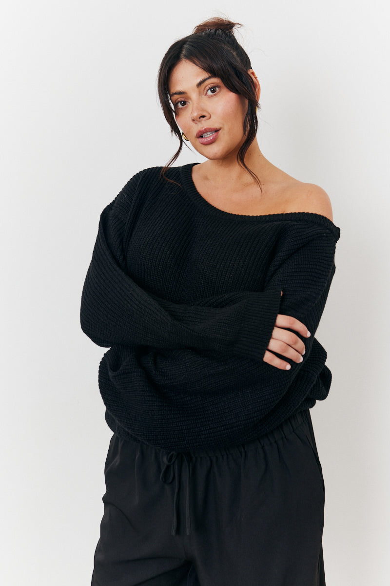 Off Shoulder Knit Jumper