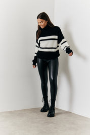 Stripe Roll Neck Knit Jumper