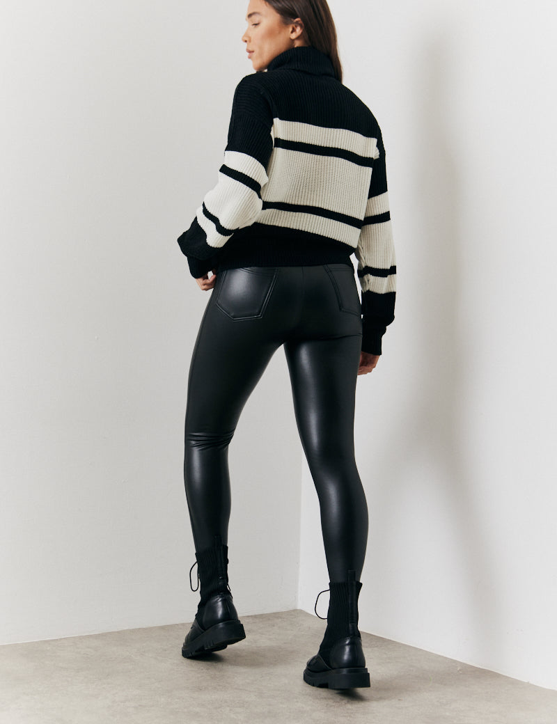 Stripe Roll Neck Knit Jumper