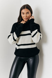 Stripe Roll Neck Knit Jumper