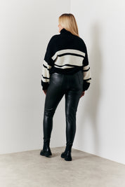 Stripe Roll Neck Knit Jumper