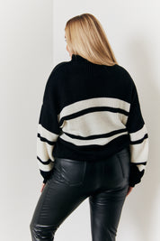 Stripe Roll Neck Knit Jumper