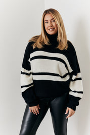 Stripe Roll Neck Knit Jumper