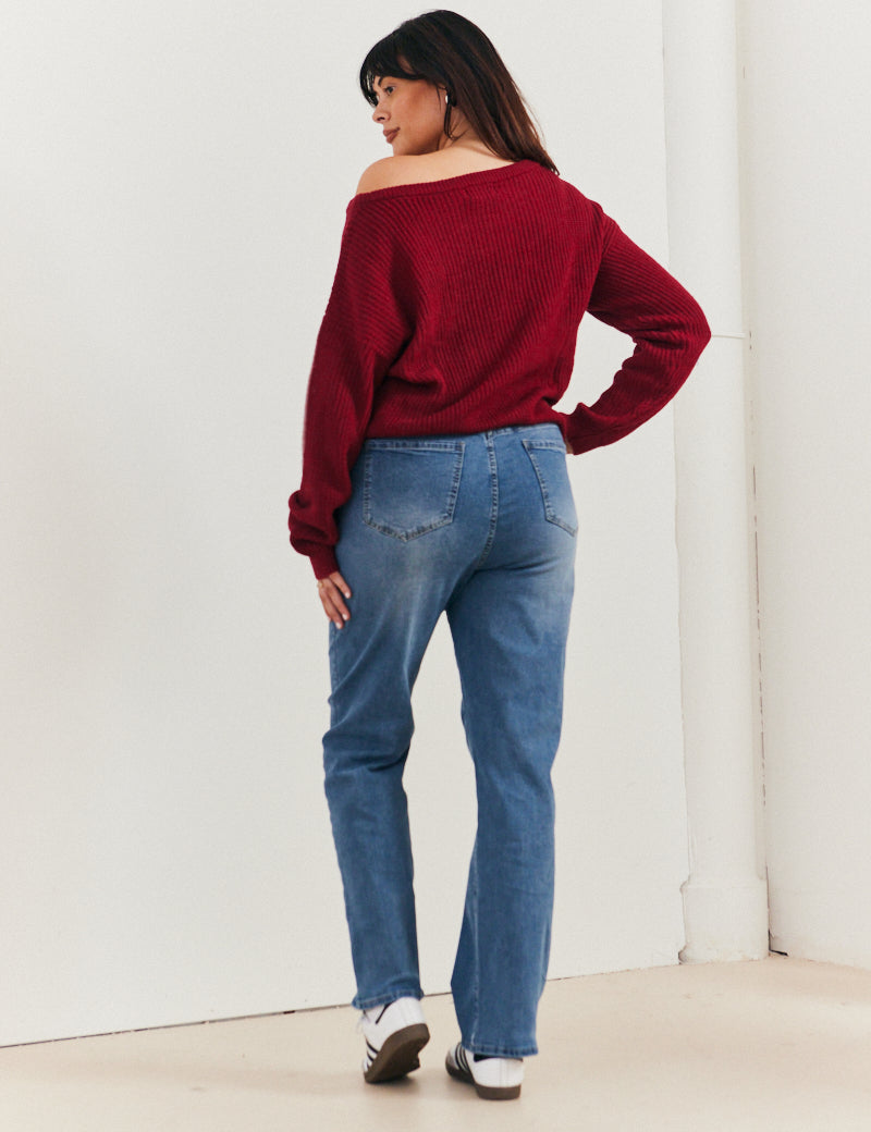 Off Shoulder Knit Jumper