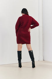 High Neck Knit Jumper Dress