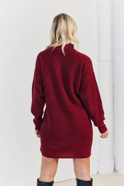 High Neck Knit Jumper Dress