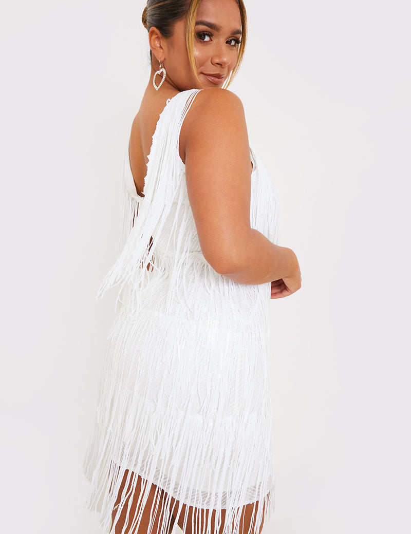 Fringe Sequin Mini Dress