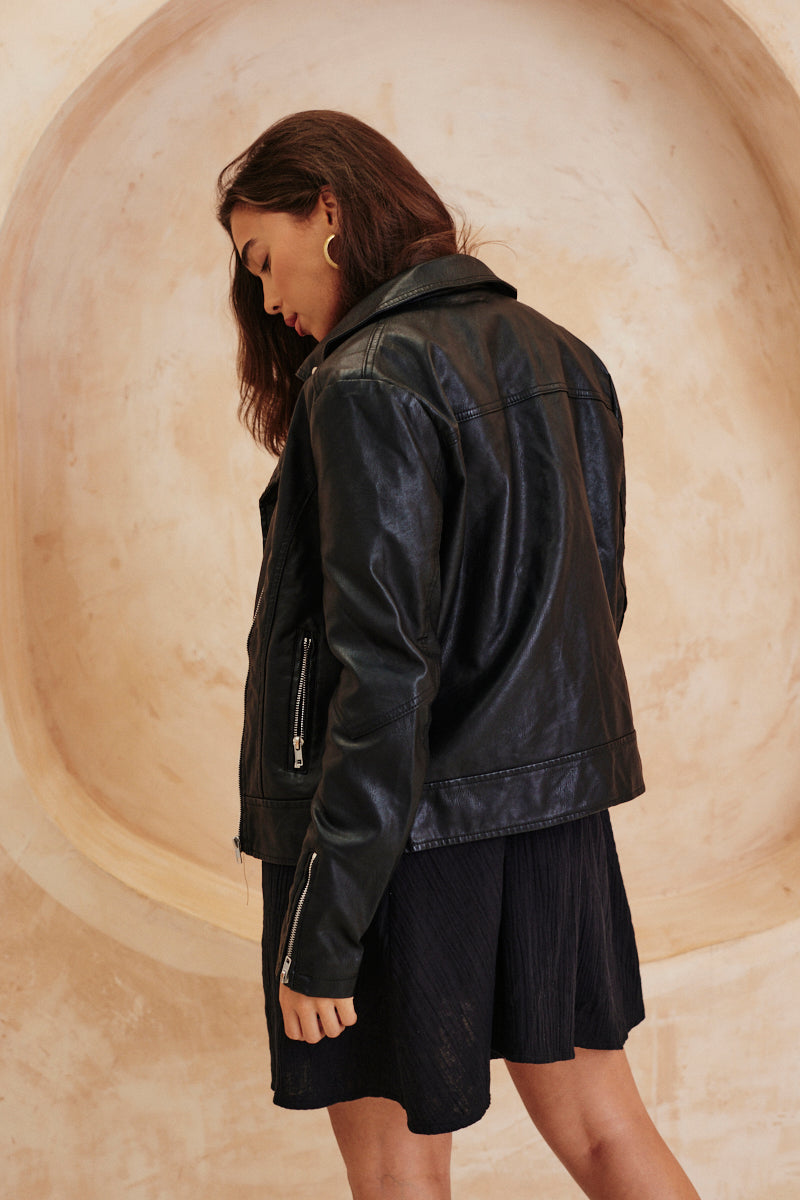 Faux Leather Biker Jacket – InTheStyle