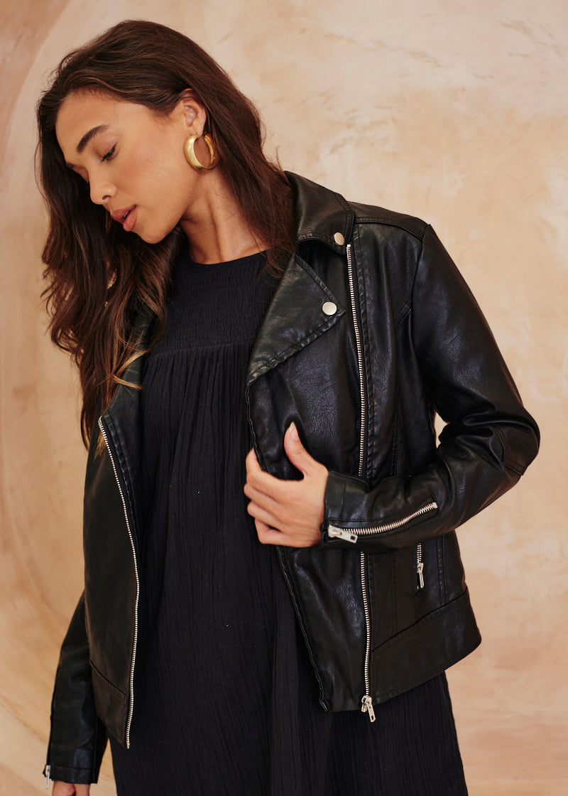Faux Leather Biker Jacket