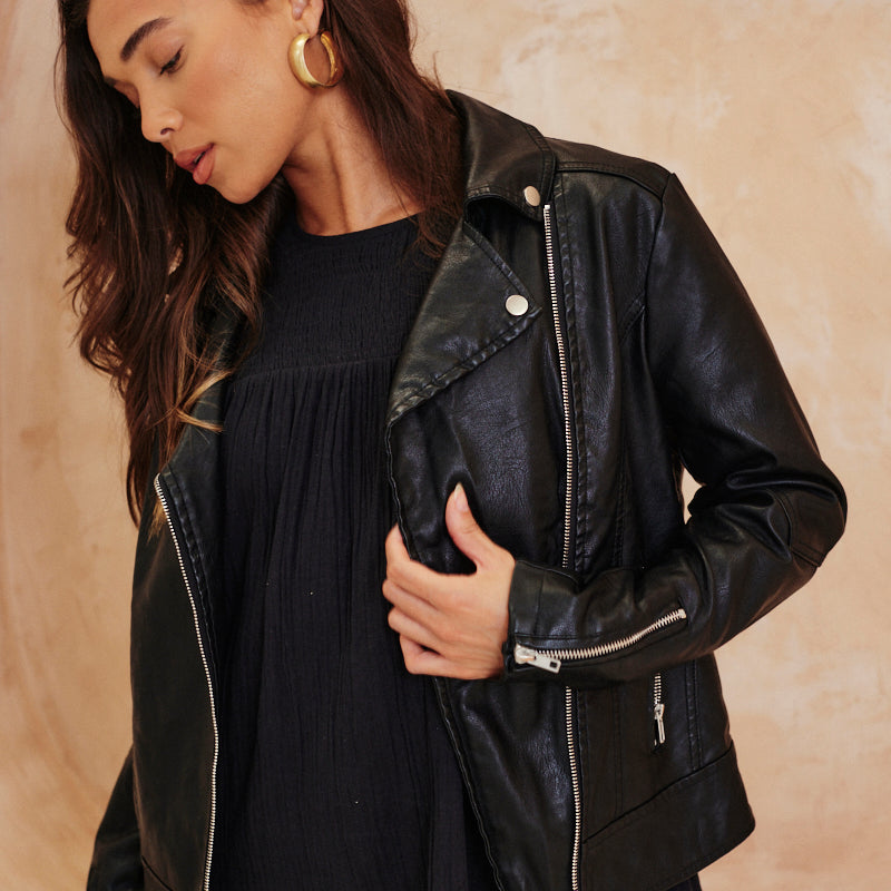 Faux Leather Biker Jacket