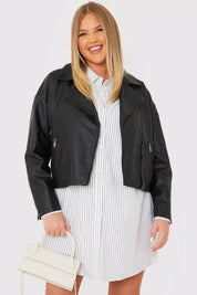 Boxy Oversized Pu Biker Jacket