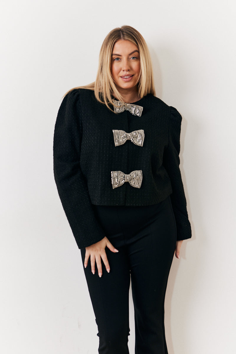 Occasion Sequin Bow Boucle Jacket