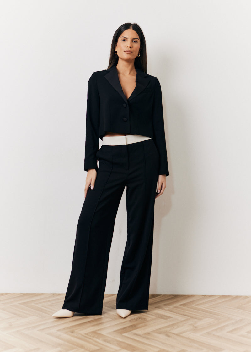Occasion Black Cropped Tux Blazer