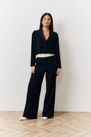 Occasion Black Cropped Tux Blazer