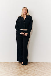 Occasion Black Cropped Tux Blazer