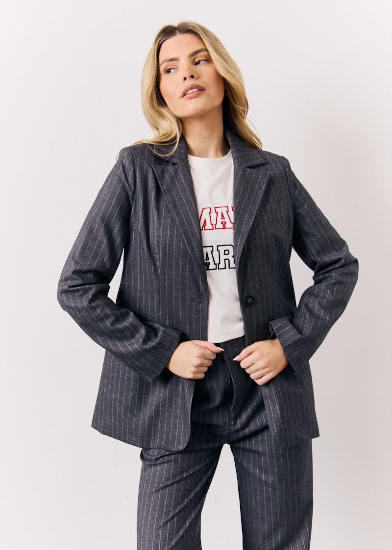 Pinstripe Tailored Blazer