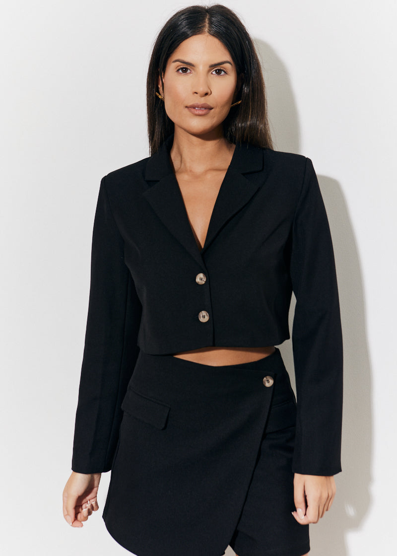 Cropped Brushed Blazer