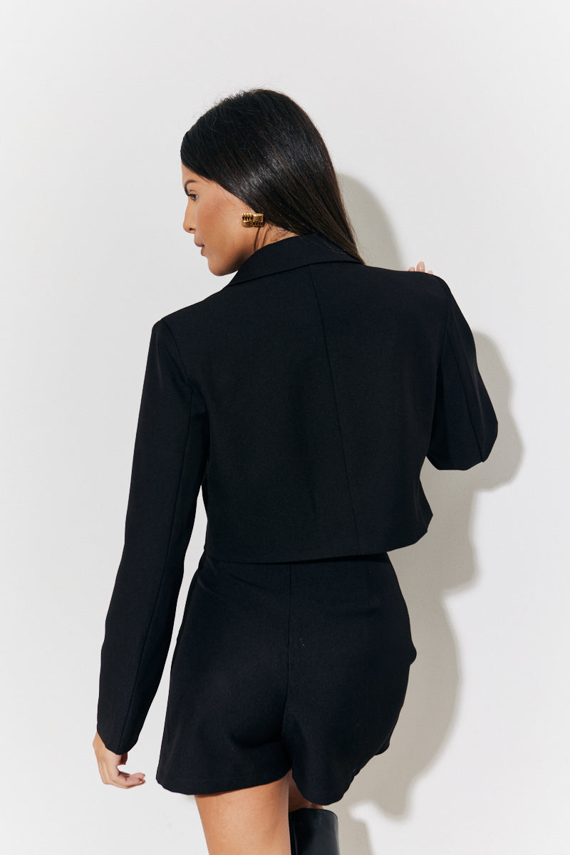 Cropped Brushed Blazer