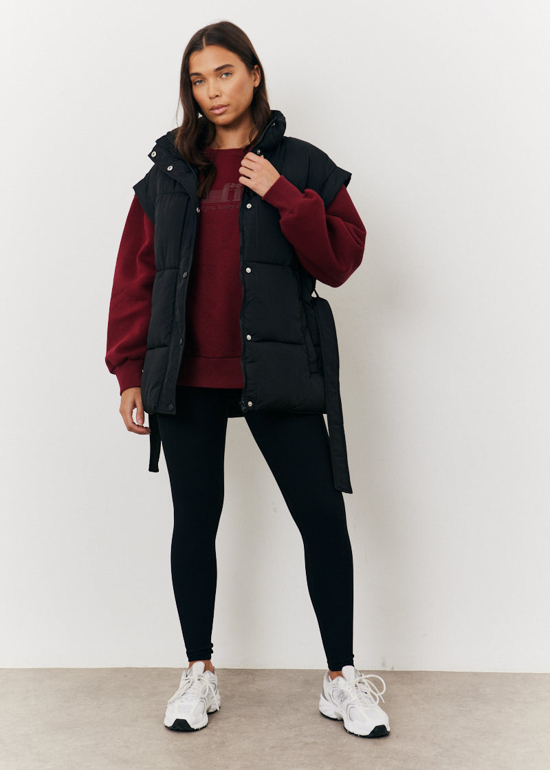 Tie Waist Puffer Gilet