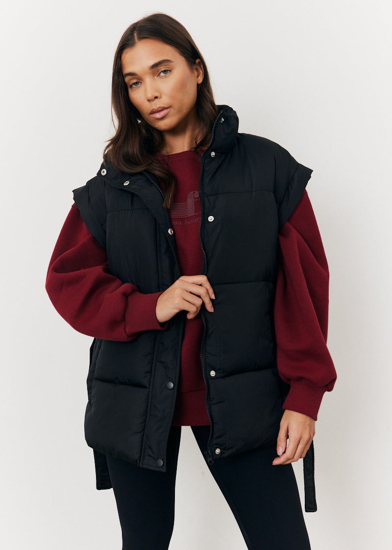 Tie Waist Puffer Gilet