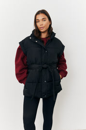 Tie Waist Puffer Gilet