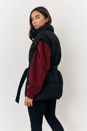 Tie Waist Puffer Gilet