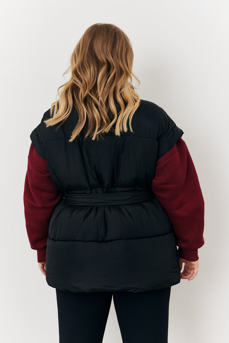 Tie Waist Puffer Gilet