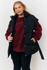 Tie Waist Puffer Gilet