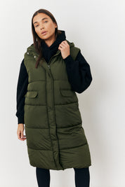 Longline Hooded Puffer Gilet