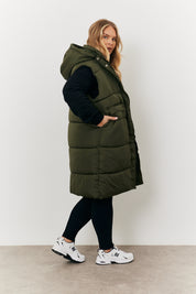 Longline Hooded Puffer Gilet