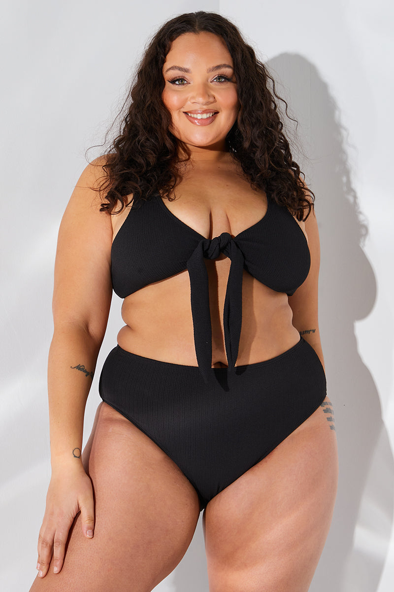 Sculpt and Control Crinkle High Waisted High Leg Bikini Brief