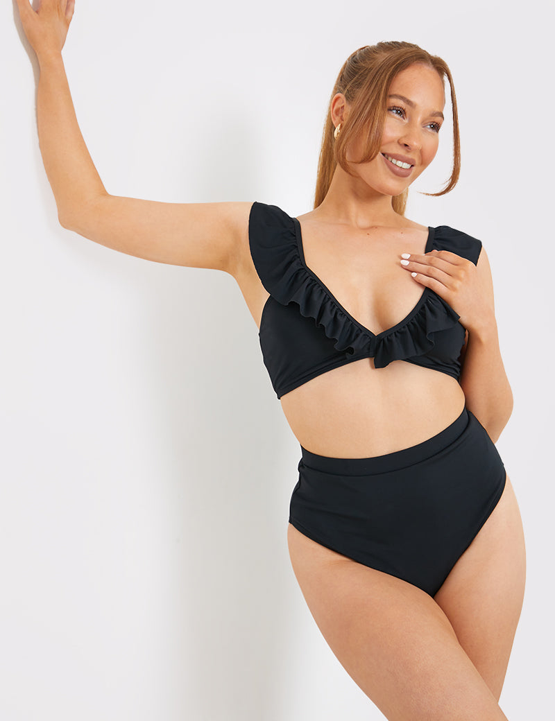 Ruffle Neck Bikini Top