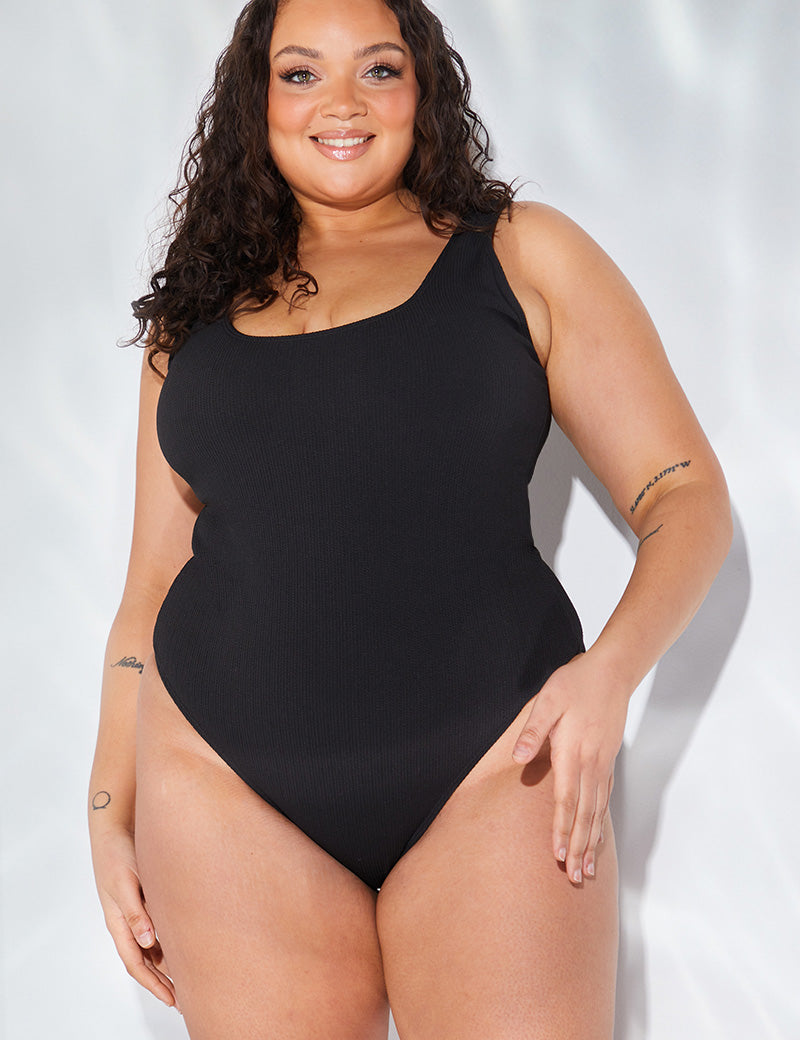 Sculpt and Control Crinkle Scoop Neck Swimsuit