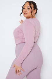 Long Sleeved Ribbed Square Neck Bodysuit