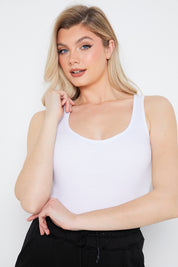 Ribbed Scoop Neck Bodysuit