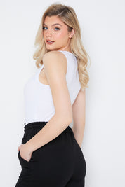 Ribbed Scoop Neck Bodysuit