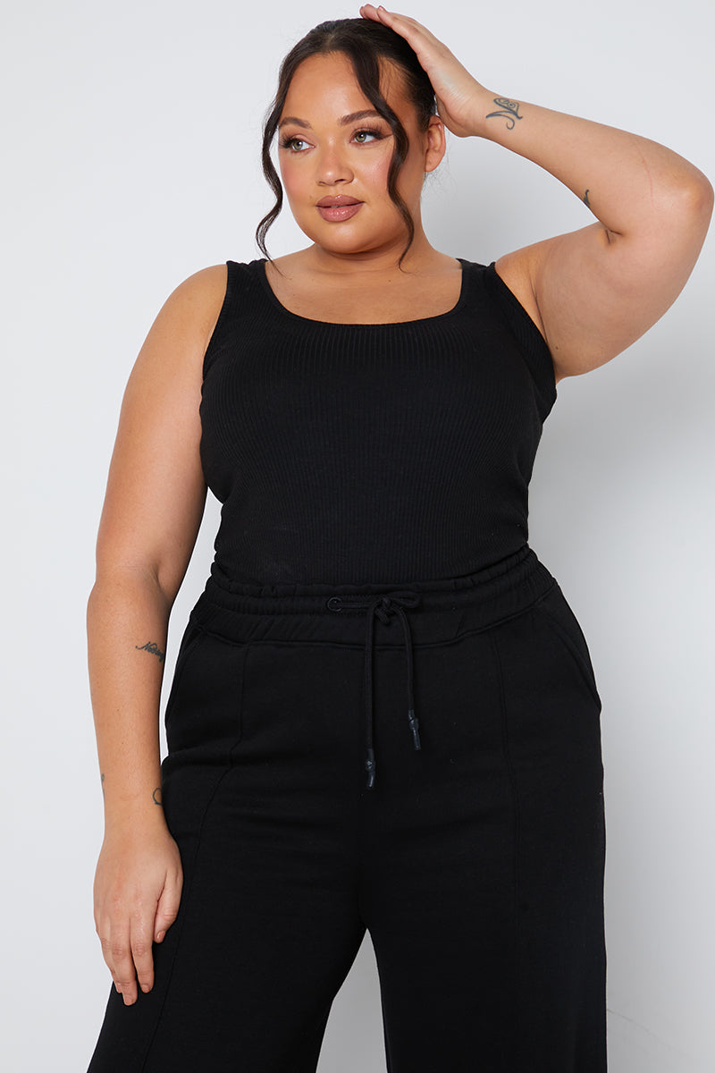 Ribbed Scoop Neck Bodysuit