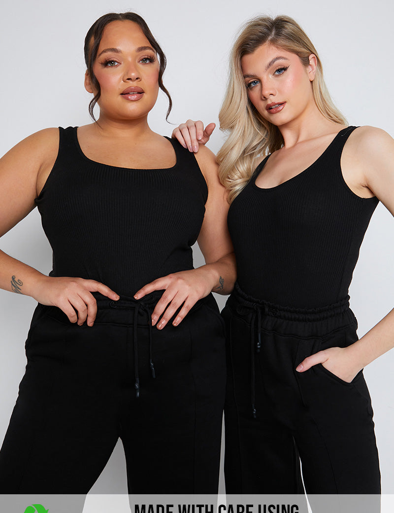 Ribbed Scoop Neck Bodysuit
