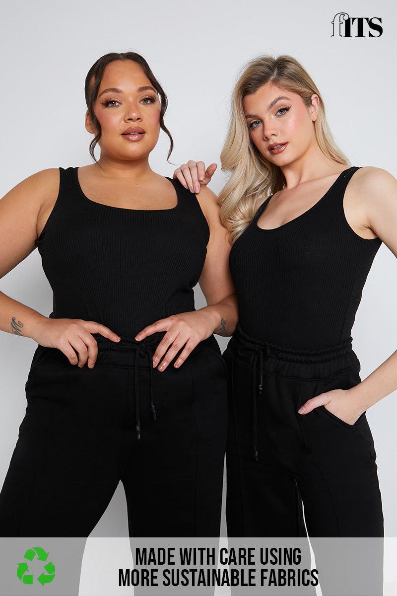 Ribbed Scoop Neck Bodysuit