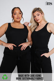 Ribbed Scoop Neck Bodysuit
